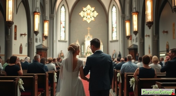 Christian couple at the church